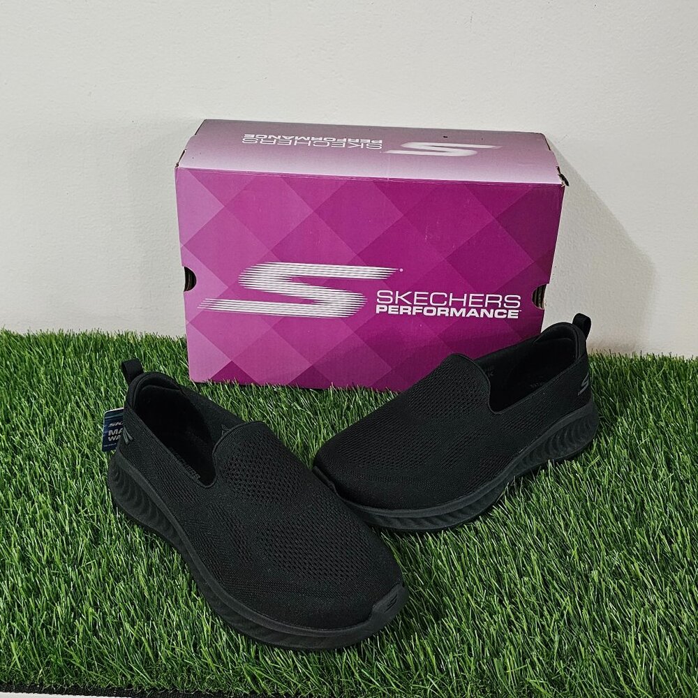 Skechers Go Walk Now Demi Slip-On Sneaker - Women Size 8.5 Wide - Black -125645W